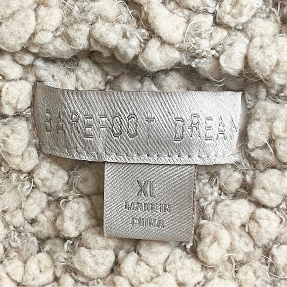 Barefoot Dreams Boucle Tan Shawl Cardi Cardigan Sweater Shacket - Picture 13 of 15